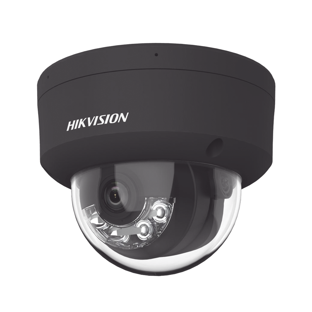 Domo IP 4 Megapixel / Color Negro / Lente 2.8 mm / Dual Light (30 mts Luz Blanca + 30 mts IR) / 2 Microfonos Integrados / ACUSENSE / Exterior IP67 / IK10 / WDR 120 dB / PoE / ONVIF / Micro SD / Metal / ACUSEARCH