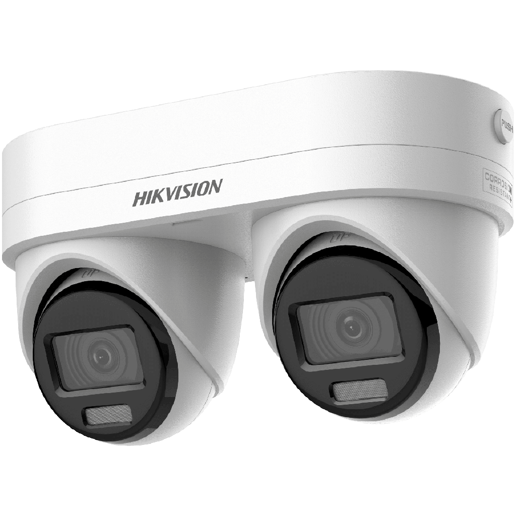PanoVu Series / Lente Dual de 4 Megapixel / 2 Lentes Fijos de 2.8 mm / Recomendado para Pasillos o Esquinas / IP67 / IK10 / PoE / WDR 120 dB / 10 mts IR / Entrada y Salida de Audio y Alarma / MicroSD - HIKVISION DS-2CD2343G2D-LIZ2UY-SL