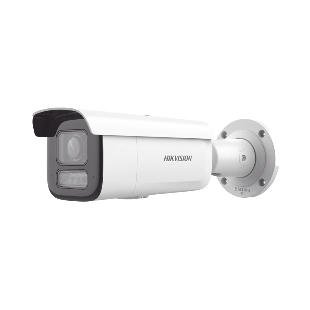 [Dual Light + 2 Micrófonos Integrados] Bala IP 4 Megapixel / Lente Mot. 2.8 a 12 mm / 60 mts Luz Blanca + 60 mts IR / ACUSENSE / Exterior IP67 / IK10 / WDR 120 dB / PoE+ / ONVIF / Alarmas I/O / Micro SD / Metal / ACUSEARCH - HIKVISION DS-2CD2643G2-LIZS2U
