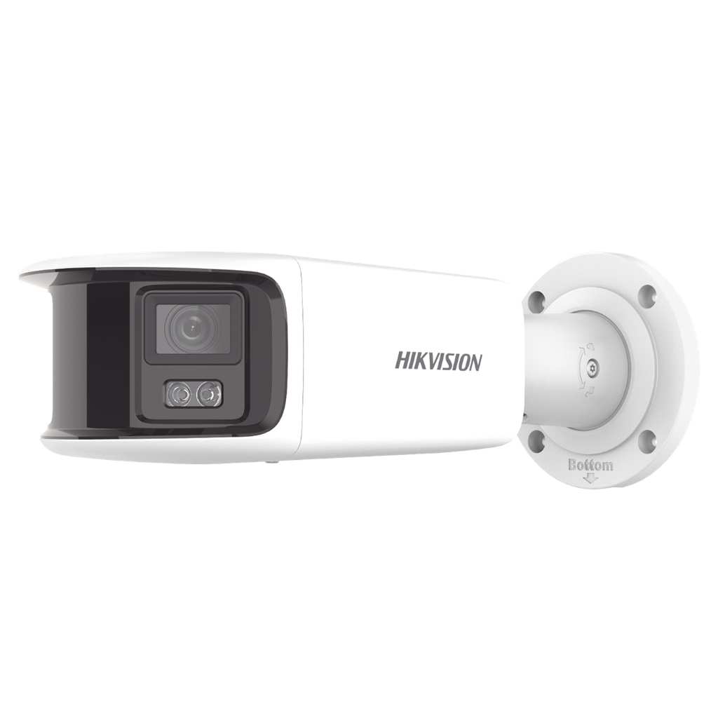 [FlexVu] [PROTECCIÍ“N ACTIVA] Bala IP Panorámica 8 Megapixel (4K) / 2 Lentes 4 mm (180°) / Imagen a Color 24/7 (ColorVu) / PoE / WDR 130° / IP67 / ACUSENSE / Luz Estroboscópica y Alarma Audible / 40 mts Luz Blanca / Micro SD - HIKVISION DS-2CD2T87G2-PLSU-SL(C)