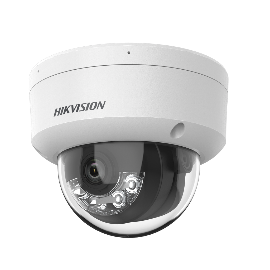 [Dual Light] Domo IP 4 Megapixel / Lente 2.8 mm / 30 mts IR + 30 mts Luz Blanca / Micrófono Integrado / Antivandálico IK08 / Exterior IP67 / H.265 / PoE / ONVIF / Micro SD - HIKVISION DS-2CD3141G2-LIUF
