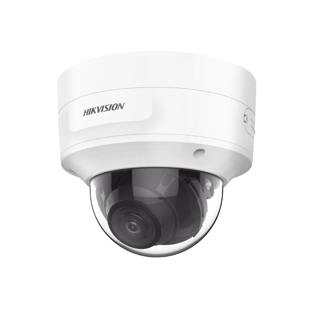 Domo IP 8 Megapixel (4K) / Lente Mot. 2.7 a 13.5 mm / 40 mts IR EXIR / Exterior IP66 / IK10 / DARKFIGHTER / Audio y Alarma I/O / PoE+ / ONVIF / Micro SD / 4 Analiticos: AcuSense, Deteccion Facial, Conteo de Personas por Cruce y Zona