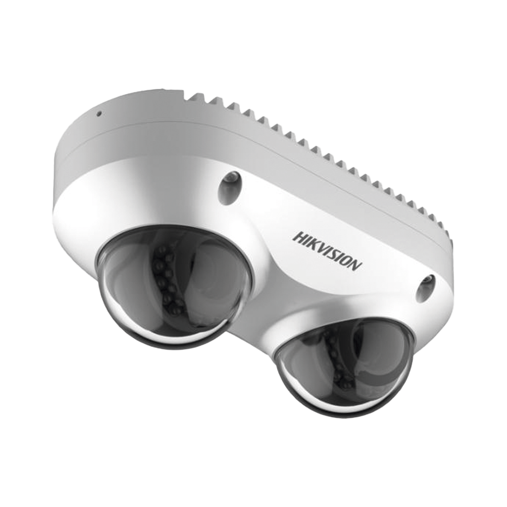 PanoVu Series / Lente Dual de 4 Megapixel / 2 Lentes Fijos de 2.8 mm / Recomendado para Pasillos o Esquinas / IP67 / IK10 / PoE / WDR 120 dB / 10 mts IR / Entrada y Salida de Audio y Alarma / MicroSD - HIKVISION DS-2CD6D42G0-IS