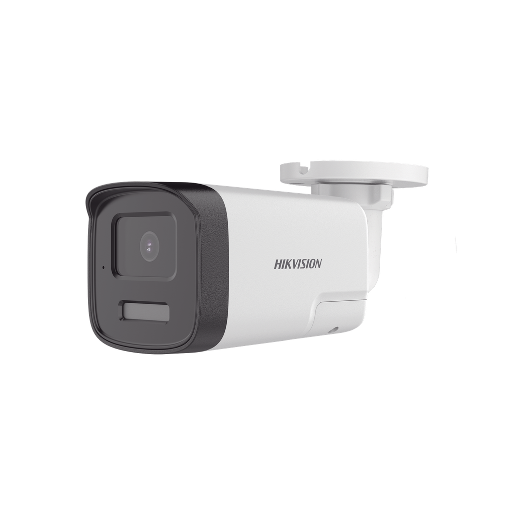 [Audio Bidireccional + Dual Light + ColorVu] Bala TURBOHD 4K (8 Megapixel) / Lente 2.8 mm / 40 mts IR EXIR + 40 mts Luz Blanca / Micrófono y Bocina Integrado / Exterior IP67 / Metal / dWDR - HIKVISION DS-2CE17U0-TLTS