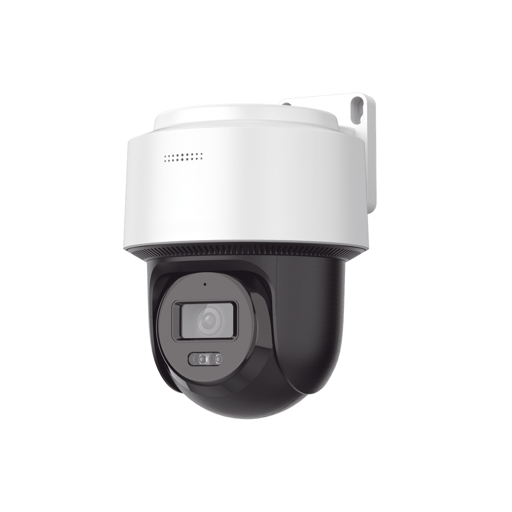 [SIN MARCA O LOGO][FlexVu] Domo PT IP 4 Megapixel / Lente 4 mm  / Dual Light (30 mts IR + 30 mts Luz Blanca)  / Autoseguimiento en Humanos / PoE / IP66 / Microfono y Bocina Integrado / Micro SD / Incluye Montaje de Pared o Techo /