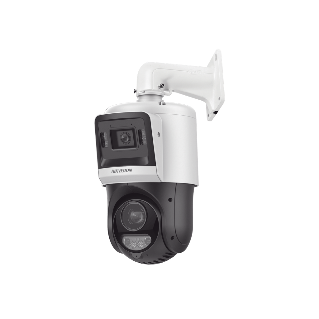 [TandemVu] PTZ IP 4 Megapixel + Cámara Fija 4 Megapixel / 25X Zoom / 100 mts IR + 30 mts Luz Blanca / IP67 / ACUSENSE / PoE+ / 2 Micrófonos Integrados y Bocina / Alerta Audible y Luz Estroboscopica / Alarmas I/O / DARKFIGHTER / Micro SD - HIKVISION DS-2SE4C425MWG-E-14(F0)