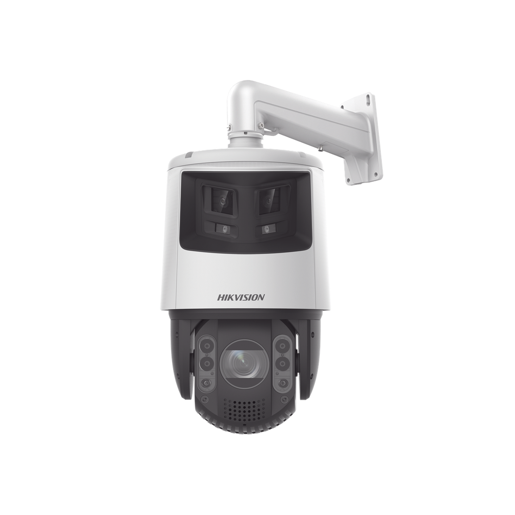 [TandemVu] PTZ IP 4 Megapixel con Cámara Panoramica 6 Megapixel / 25X Zoom / 200 mts IR / 30 mts Luz Blanca / ACUSENSE / IP66 / Alerta Audible y Luz Estroboscopica / Autoseguimiento / Hi-PoE / Alarmas I/O / Ultra Baja Iluminación / Micro SD - HIKVISION DS-2SE7C425MWG-EB-26(F0)