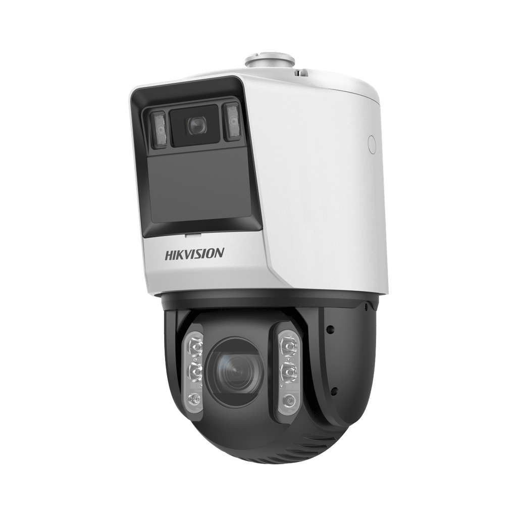 [TandemVu] PTZ IP 4 Megapixel con Camara Panoramica 6 Megapixel / 32X Zoom / 200 mts IR / 30 mts Luz Blanca / ACUSENSE / IP66 / Alerta Audible y Luz Estroboscopica / Autoseguimiento / Hi-PoE / Alarmas I/O / Ultra Baja Iluminacion / Micro SD