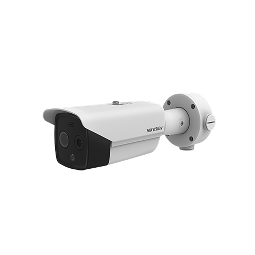 Bala IP Dual / Termica 3.1 mm (160 x 120) / Optico 4 mm (4 Megapixel) / Termometrica / Deteccion de Temperatura / PoE /Exterior IP66 / Sirena y Luz Intermitente Integrada / MicroSD