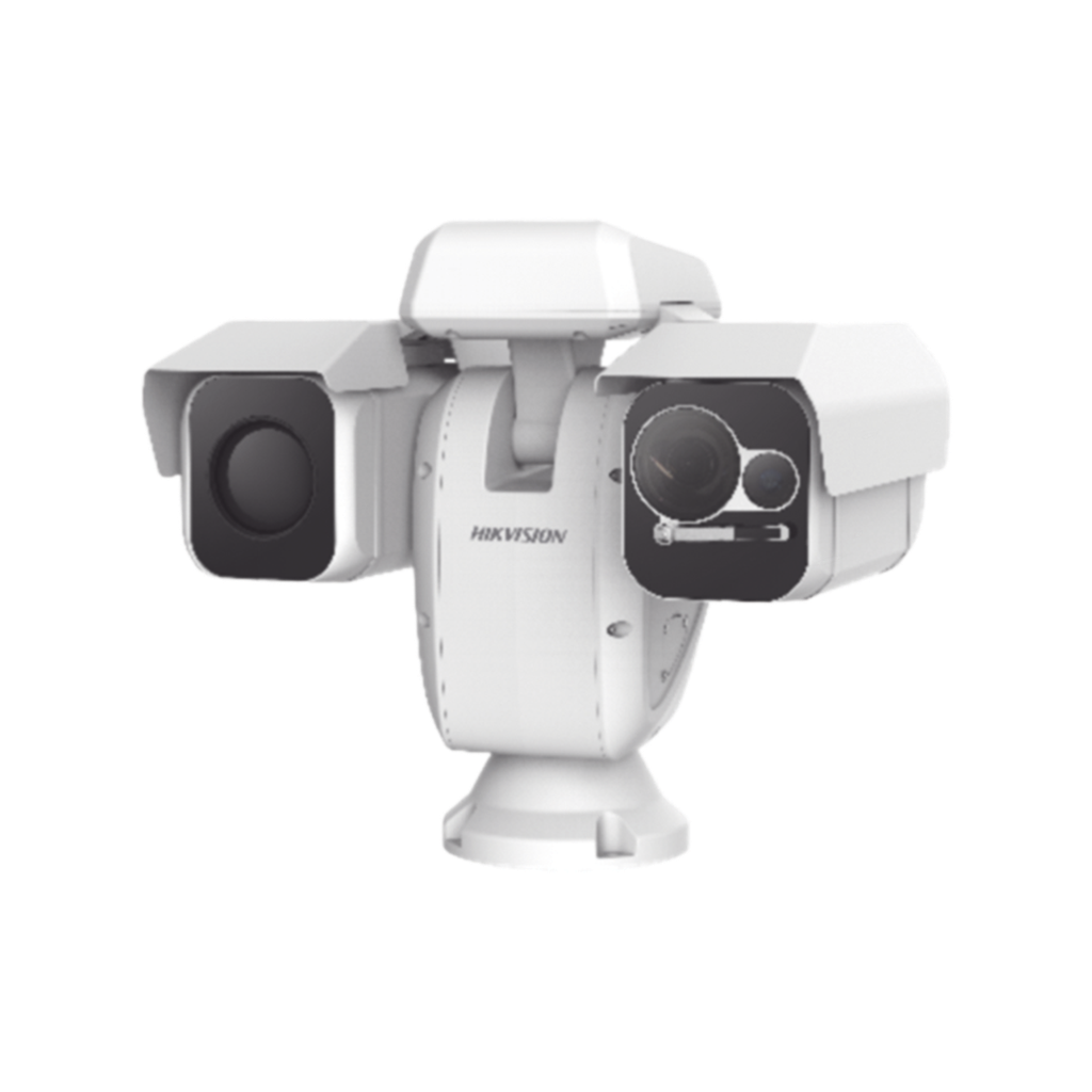 Punta de Poste IP Dual / Termica 50 mm (384 X 288) + Optico 40X (4 Megapixel) / 800 mts IR / IP66 / Deteccion de Temperatura / microSD