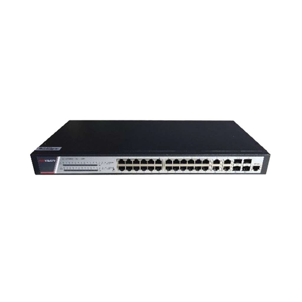 Switch Gigabit PoE+ / Administrable / 24 Puertos 1000 Mbps PoE+ / 4 Puertos 1000 Mbps + 4 Puertos SFP de Uplink / 370 Watts / Soporta IGMP - HIKVISION DS-3E2528P(B)