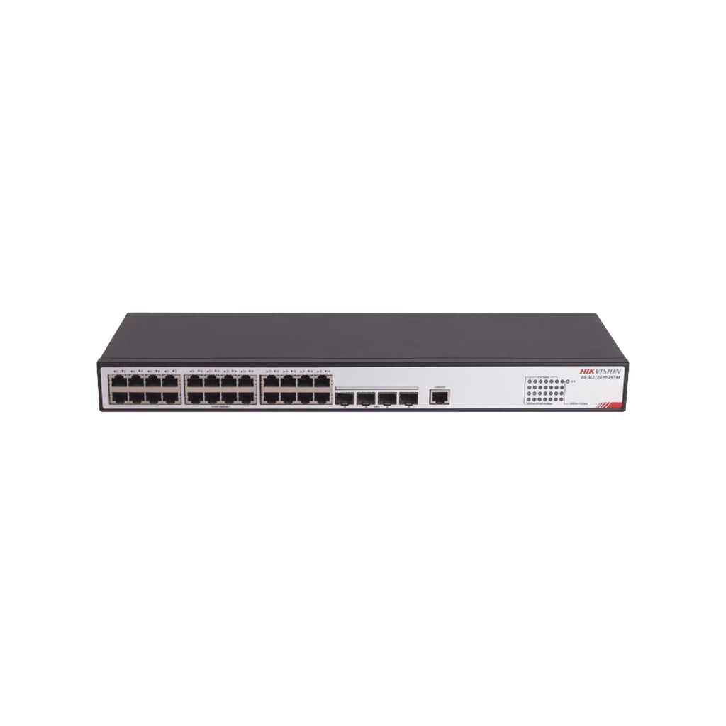 Switch Gigabit / Administrable / 24 Puertos RJ45 GE / 4 Puertos SFP 10G / Soporta IGMP - HIKVISION DS-3E2728-HI-24T4X