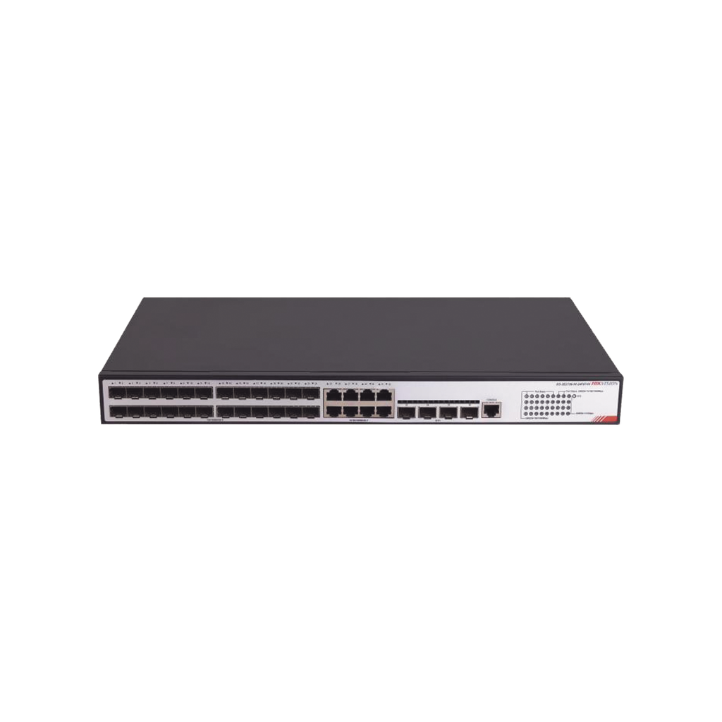 Switch Gigabit / Administrable / 24 Puertos SFP GE / 8 Puertos RJ45 GE / 4 Puertos SFP de 10G / Configuración Nube Hik-PartnerPro / Soporta IGMP - HIKVISION DS-3E2736-HI-24F8T4X