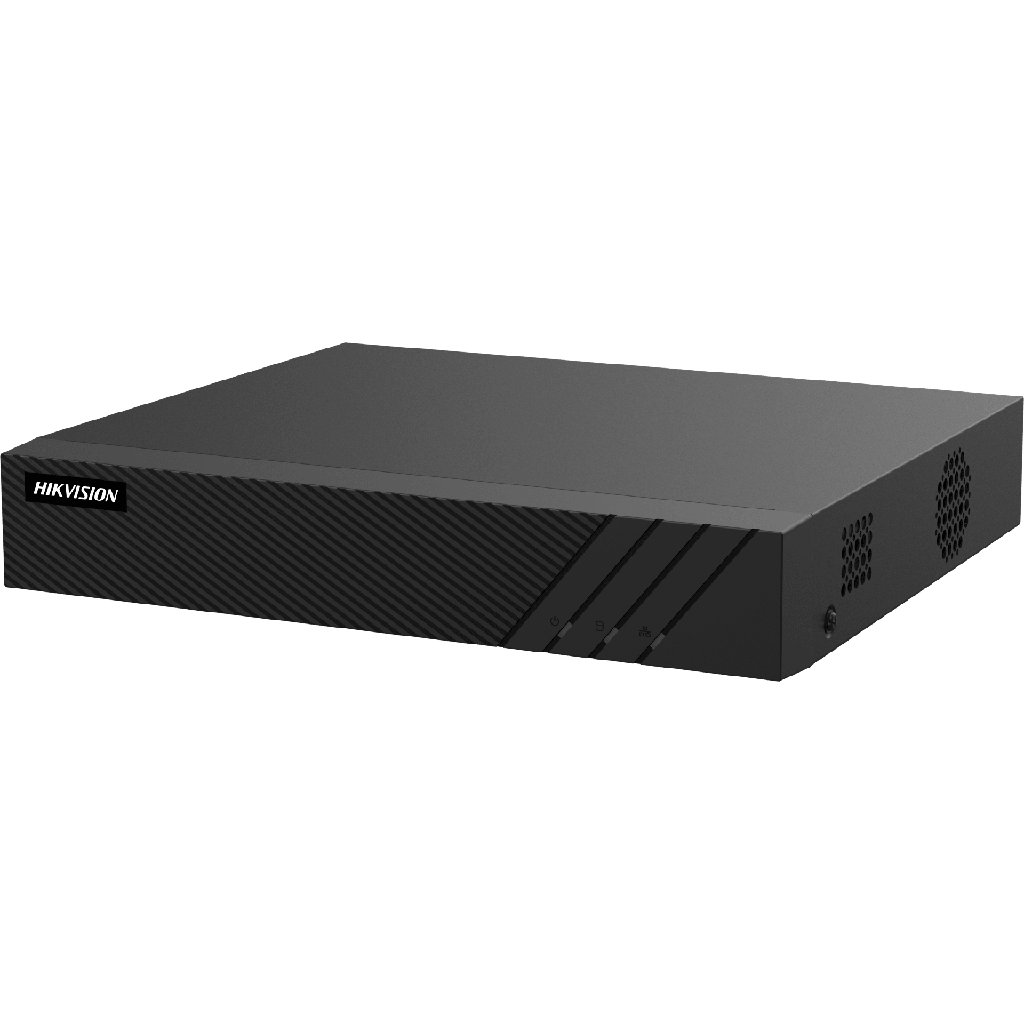 NVR 8 Megapixel (4K) (Compatible con Cámaras ACUSENSE) / 4 canales IP / 4 Puertos PoE+ / 1 Bahía de Disco Duro / Salida de Vídeo en 4K / 300 Metros PoE Modo Extendido - HIKVISION DS-7604NI-Q1-4P(E)
