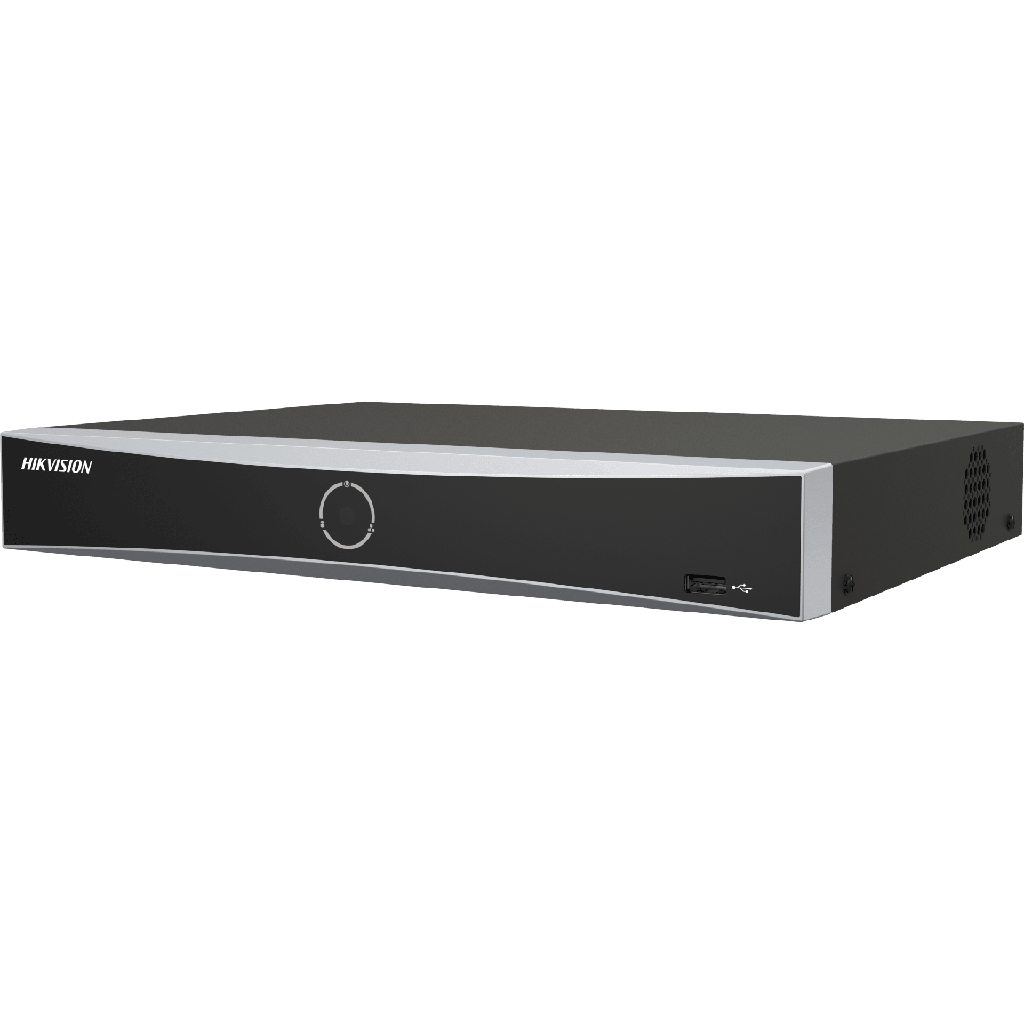 [Acusearch] NVR 12 Megapíxel (4K) / 4 canales IP / 4 Puertos PoE+ / Reconocimiento Facial / AcuSense (Evita Falsas Alarmas) / 1 Bahías de Disco Duro / HDMI en 4K / 300 Metros PoE Modo Extendido - HIKVISION DS-7604NXI-K1-4P(E)