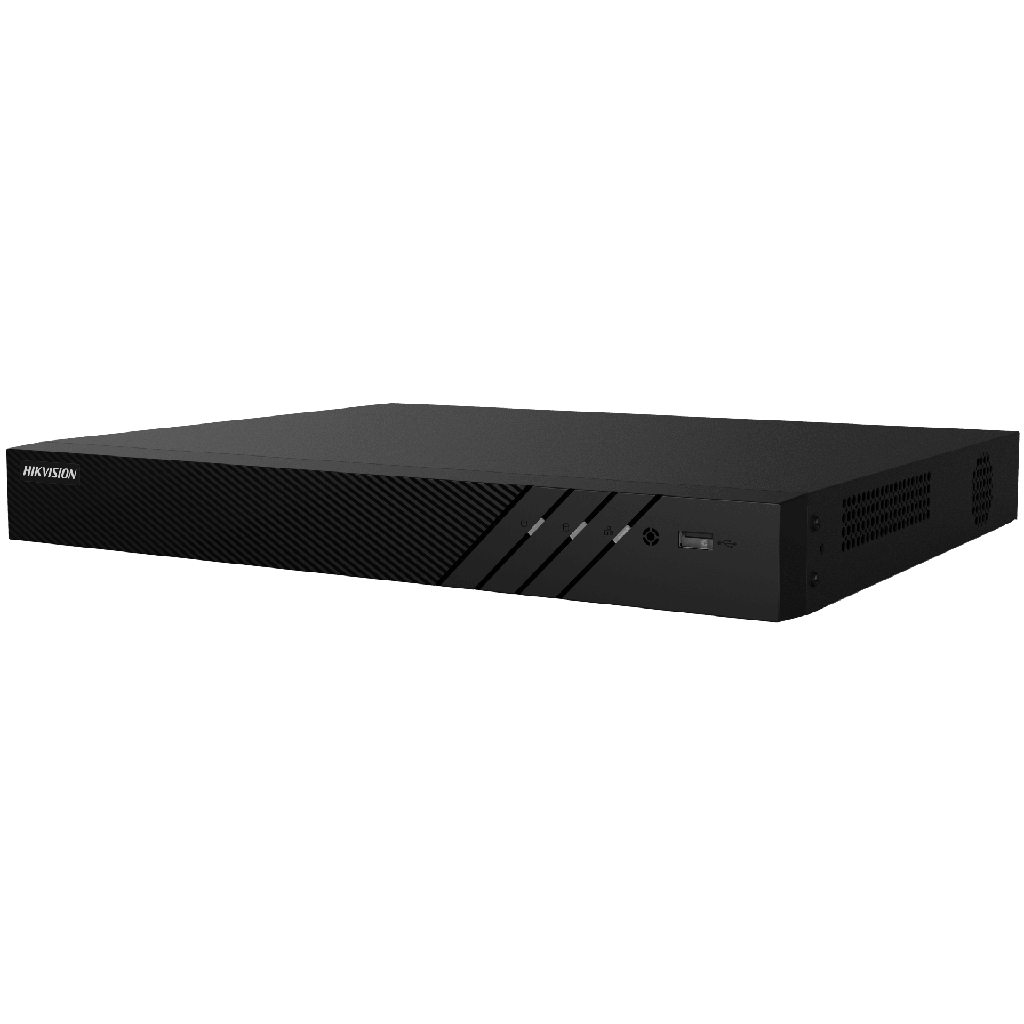 NVR 8 Megapixel (4K) (Compatible con Cámaras ACUSENSE) / 16 canales IP / 16 Puertos PoE+ / 2 Bahías de Disco Duro / Salida de Vídeo en 4K / 300 Metros PoE Modo Extendido - HIKVISION DS-7616NI-Q2-16P(E)