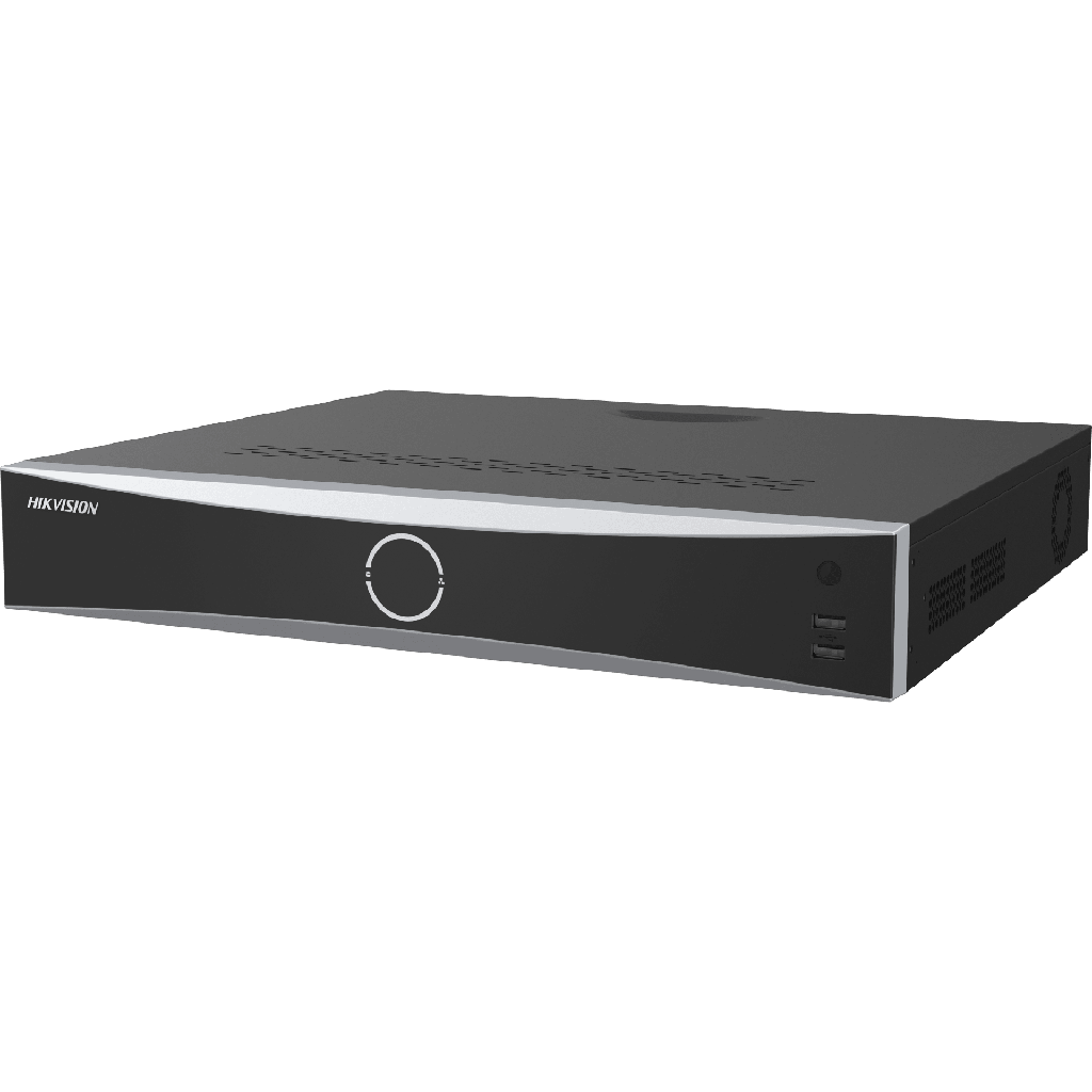 [Acusearch] NVR 12 Megapixel (4K) / 16 canales IP / 16 Puertos PoE+ / AcuSense (Evita Falsas Alarmas) / Reconocimiento Facial / 4 Bahías de Disco Duro / Switch PoE 300 mts / HDMI en 4K / Alarmas I/O - HIKVISION DS-7716NXI-K4-16P(E)