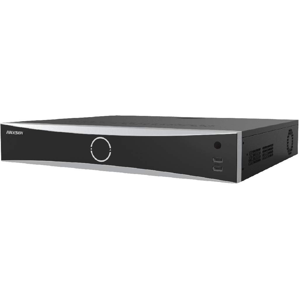 NVR 32 Megapixel (8K) / 32 Canales IP / 16 Puertos PoE+ / ACUSENSE / ANPR / Conteo de Personas / Reconocimiento Facial / 4 Bahias de Disco Duro / Soporta POS / Alarmas I/O