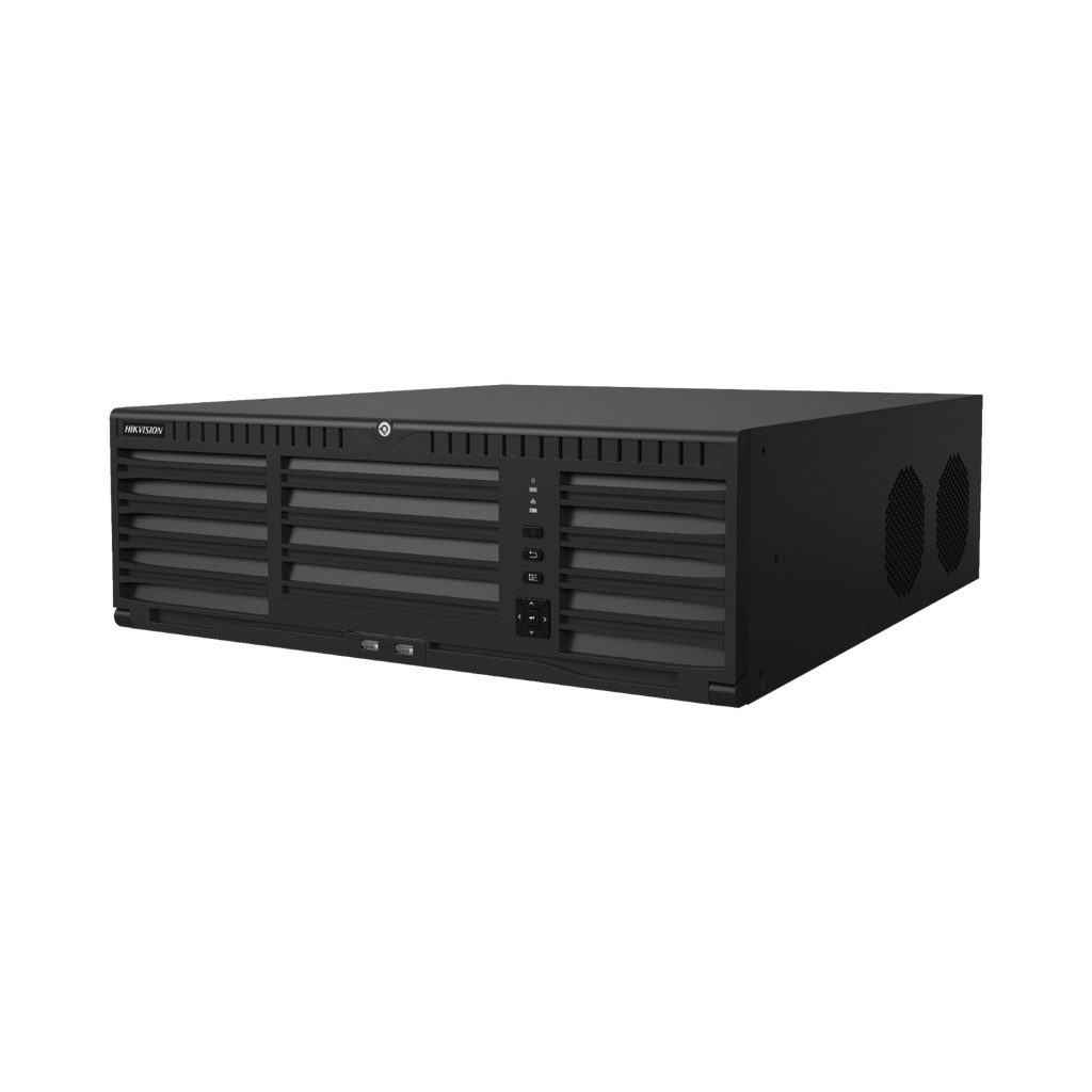 [Doble Poder de Decodificacion] NVR 32 Megapixel (8K) / 128 Canales IP / AcuSense / ANPR / Conteo de Personas / 16 Bahias de Disco Duro / 2 Tarjetas de Red / Soporta RAID con Hot Swap / 2 HDMI en 8K / POS / Alarmas I/O  / Smart Search