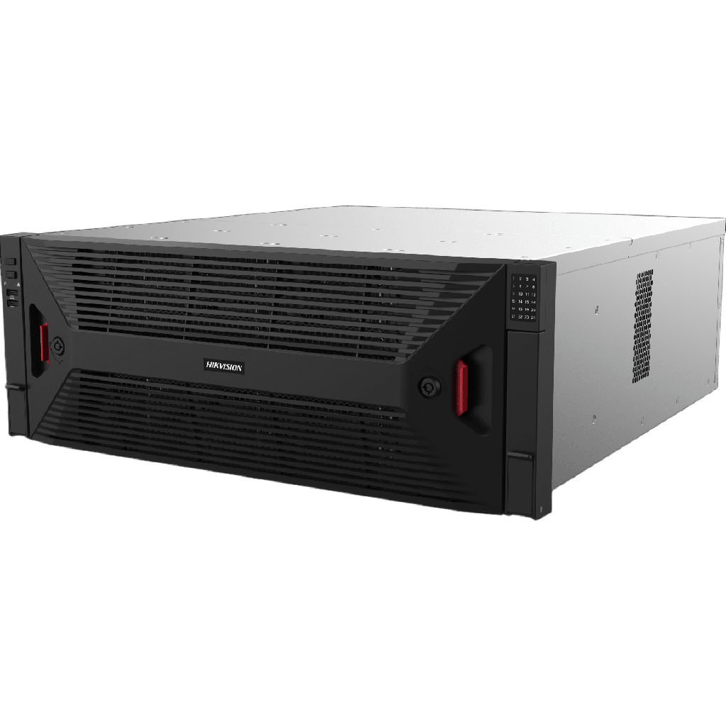 NVR 32 Megapixel (8K) / 256 canales IP / 30 Bahias de Disco Duro (600 TB) / 4 Puertos de Red / Soporta RAID con Hot Swap / ACUSENSE / ANPR