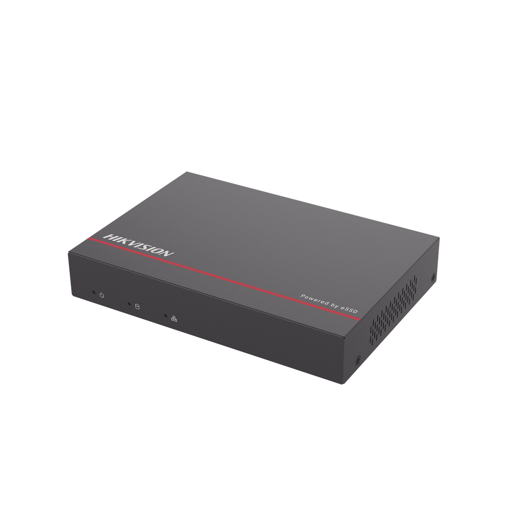 NVR + eSSD / 4 Megapixel / 4 Canales IP / 4 Puertos PoE+ / eSSD de 1 TB / ACUSENSE / DiseÒo Compacto y Cero Ruido