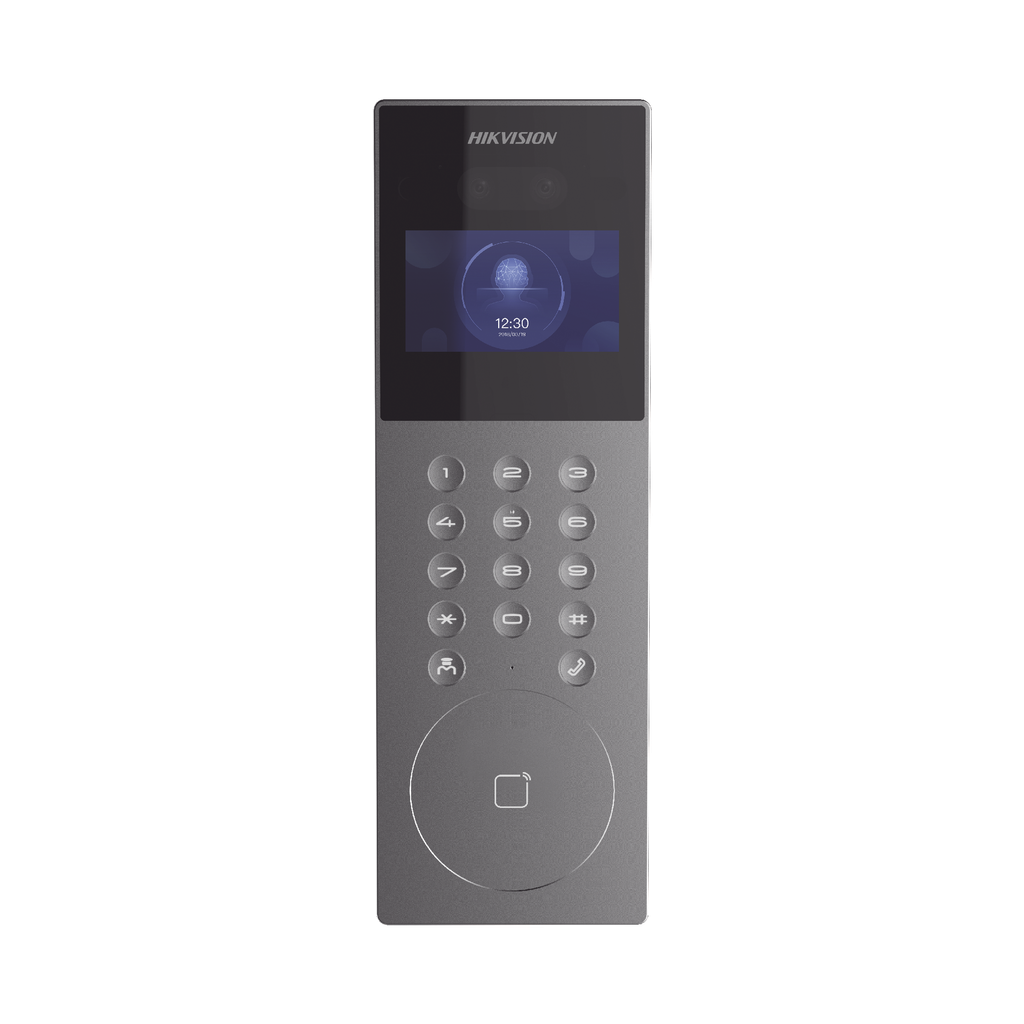 Videoportero IP Multiapartamento con Reconocimiento Facial / Llamada a App HikConnect (requiere monitor) / Protección IP65 / Apertura por Rostro, Tarjeta o App - HIKVISION DS-KD9203-E6