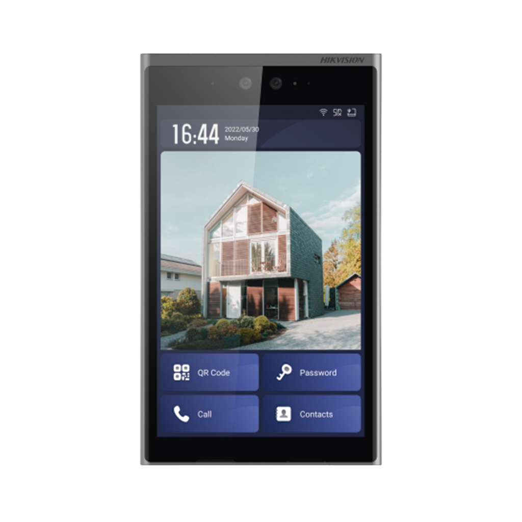 Frente de Calle IP 2 Megapixel (1080p) / Multiapartamento / Pantalla 10.1" Touch Screen / Reconocimiento Facial / Android / IP65 / IK07 / Soporta Modulo de Botones y Huella (por Separado) - HIKVISION DS-KD9633-WBE6