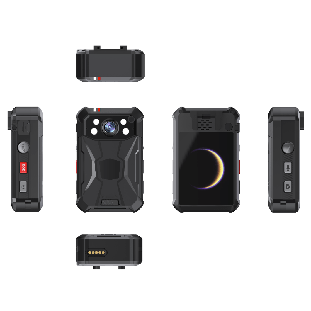 Body Camera Portatil / Grabacion a 2K / Pantalla 2.4" LCD / IP68 / H.265 / 64 GB de Almacenamiento / GPS / WIFI / 3G y 4G / Fotos de Hasta 40 Megapixel / Microfono Integrado