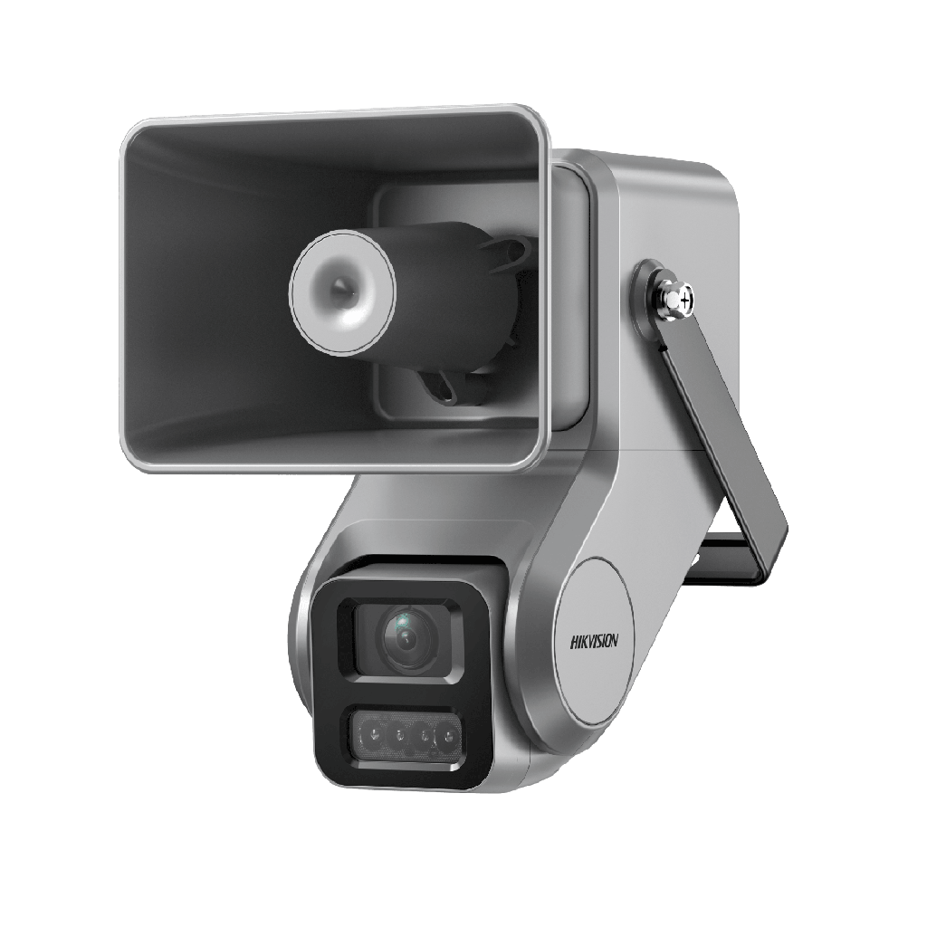 Camara IP 4 Megapixel + Bocina IP Integrada / Lente Motorizado 2.8 a 12 mm / 7 Watts de Potencia / Exterior IP67 / PoE / Metal / Dual Light  / Hik-Connect / Ideal para Almacenes o Bodegas y Zonas Ahisladas