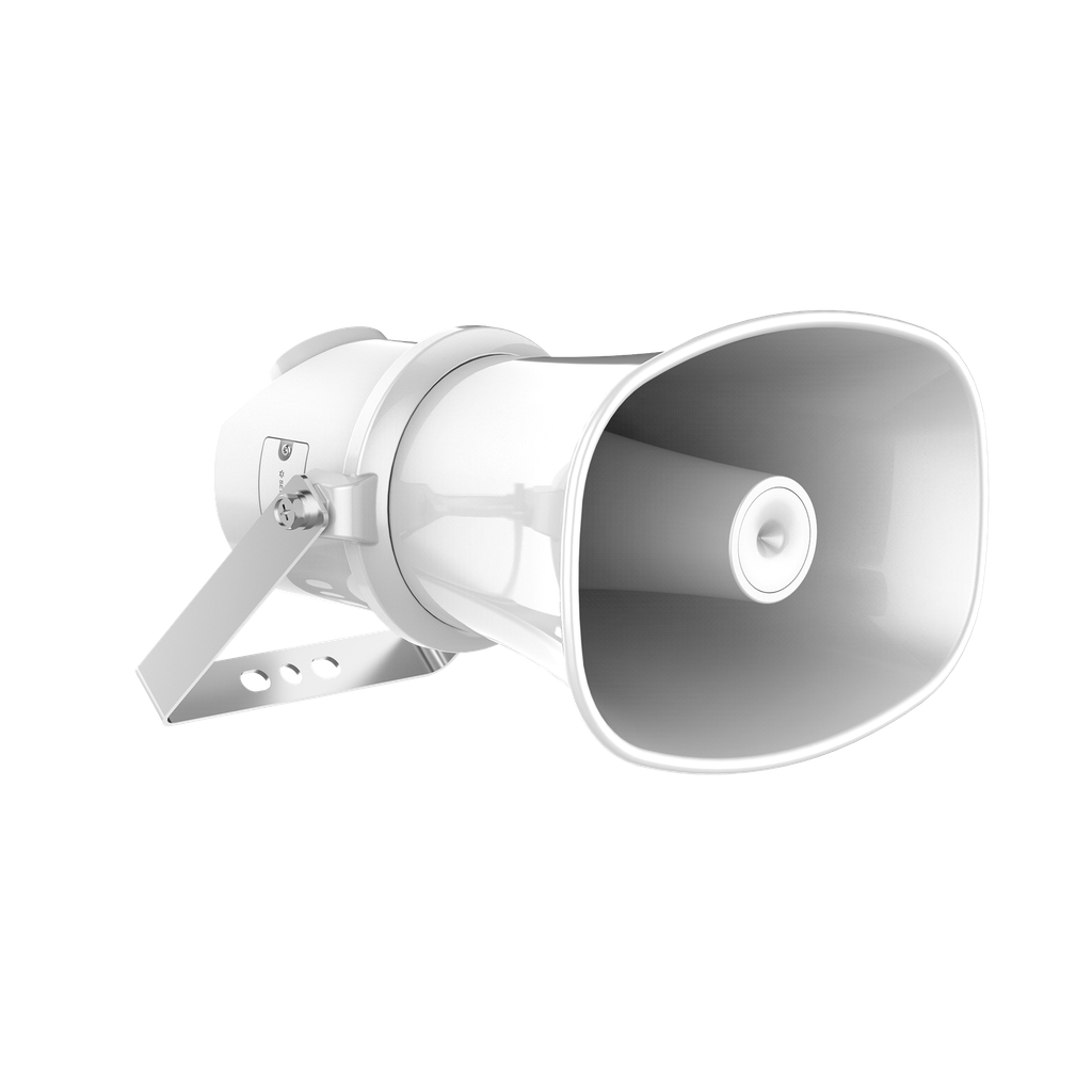 Altavoz IP tipo Trompeta / 25W / 24VCD / Para integracion con Hik-Central Professional / Reproduccion de Audio via Red / IP66