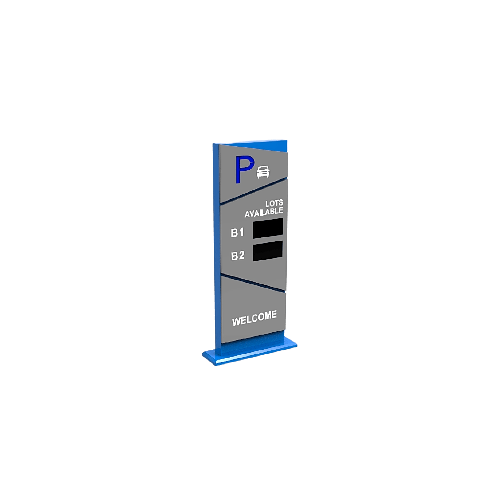 Pantalla Principal de Guia de Estacionamiento / 2 Modulos / Mensaje de Bienvenida / Uso con Aplicacion de Guia de Estacionamiento