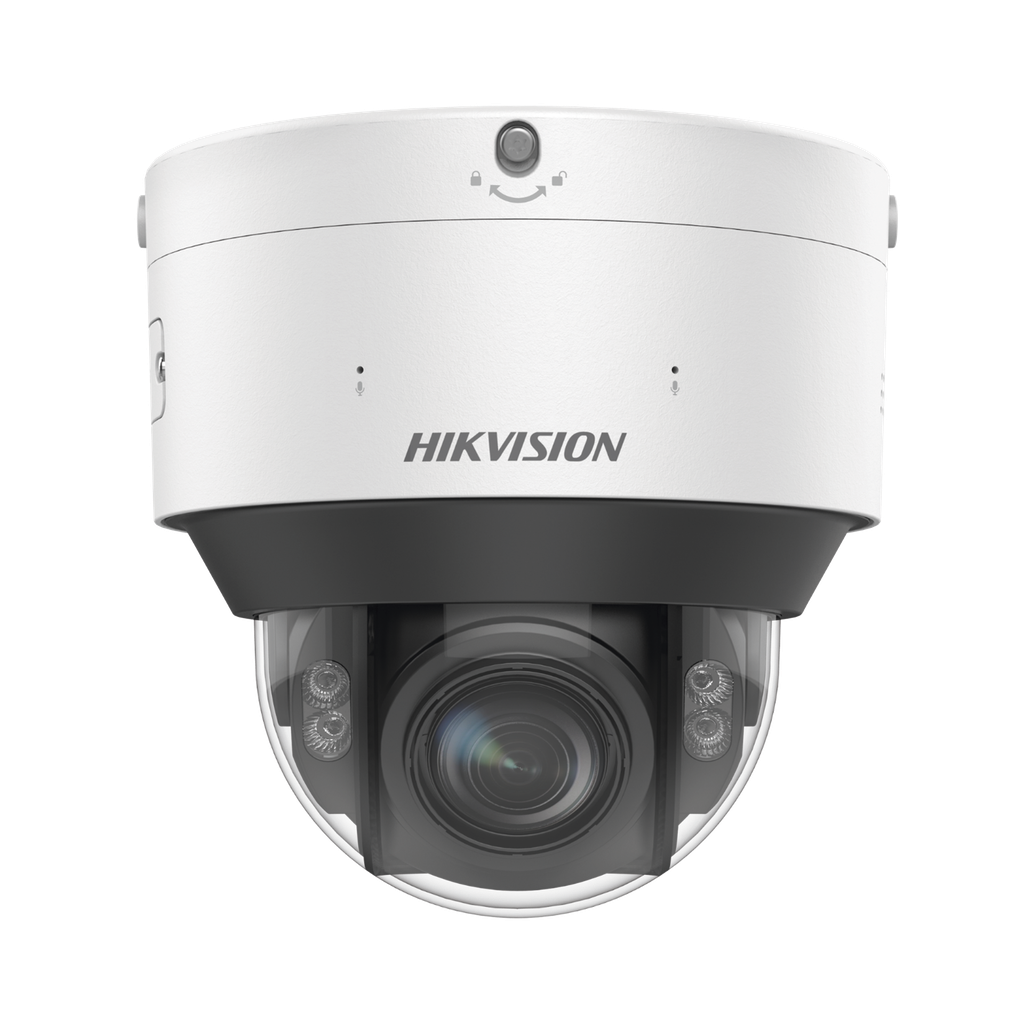 Domo IP 4 Megapixel / Lente Mot. 2.8 - 12 mm / Luz Dual (IR y Luz Blanca) / Reconocimiento Facial / Heat Map / ACUSENSE / Metadata / Microfono Integrado / IK10 / IP67 / WDR 140 dB / DeepinView