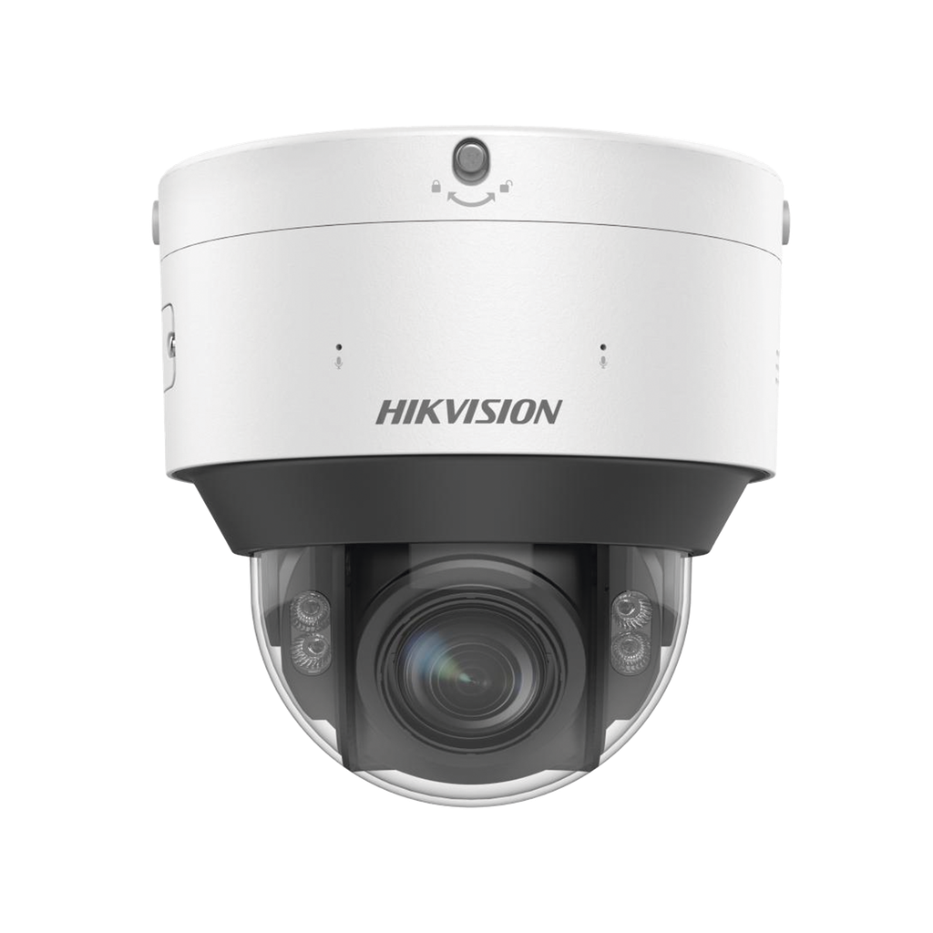 Domo IP 8 Megapixel / Lente Mot. 2.8 - 12 mm / Dual Light (30 mts IR + 30 mts Luz Blanca) / IK10 / IP67 / Reconocimiento Facial / WDR 140 dB / DeepinView / Busqueda por Atributos / Heat Map / ACUSENSE / DARKFIGHTER S / Audio de Dos Vias