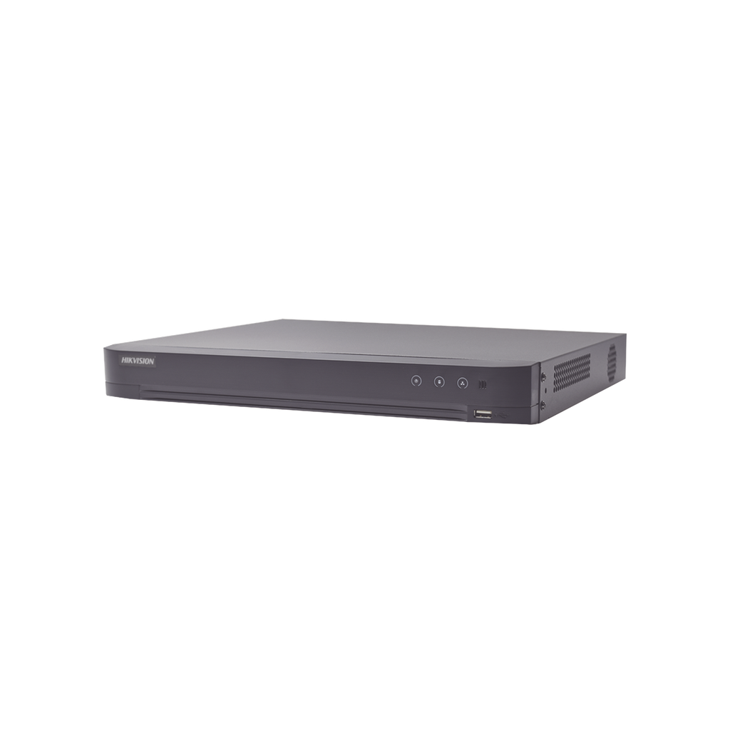 DVR 4 Canales TURBOHD + 4 Canales IP / 8 Megapixel (4K) / Audio de dos vías por Coaxitron / ACUSENSE / Reconocimiento Facial / 1 Bahía de Disco Duro / Salida de Video en 2K / H.265+ - HIKVISION IDS-7204HUHI-M1-A-XT