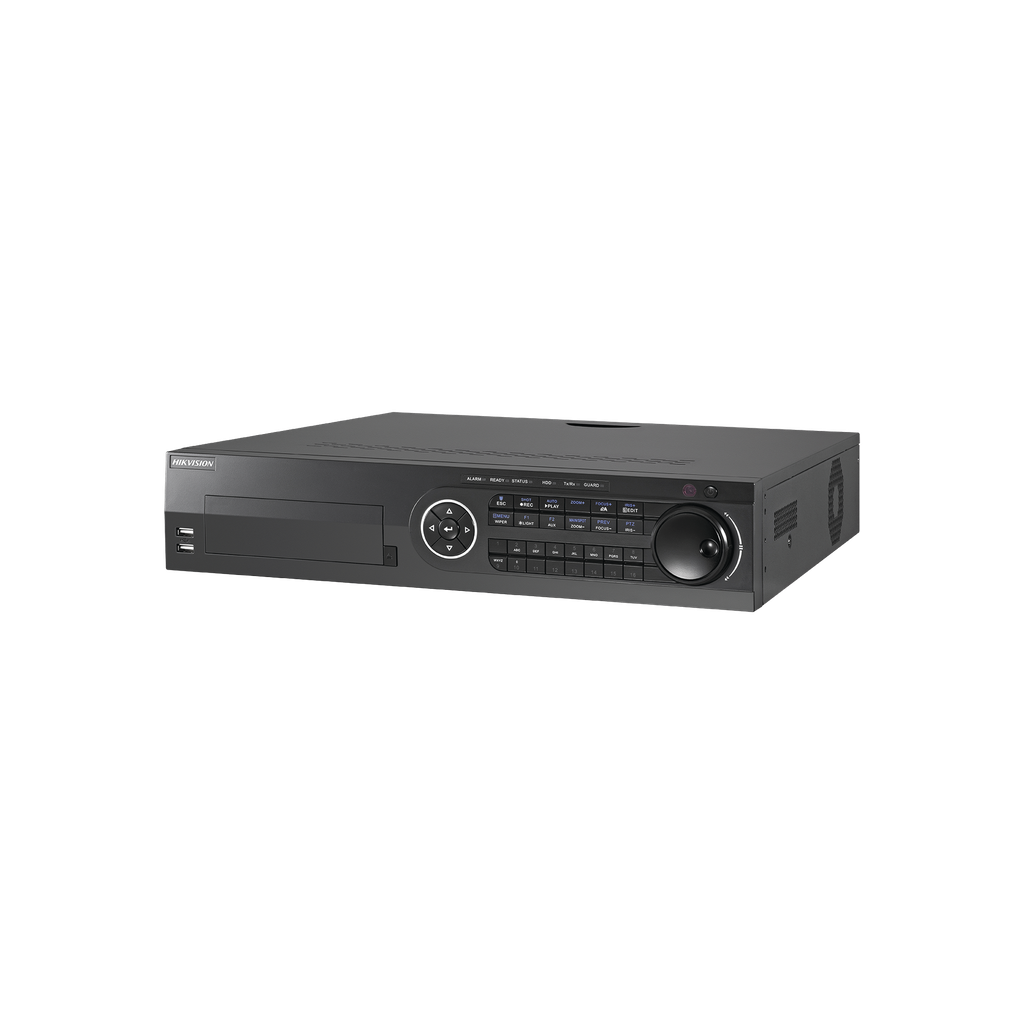 DVR 16 Canales TurboHD + 8 Canales IP / 3K / 5 Megapixel / 8 Bahías de Disco Duro / 16 Entradas de Audio Fisicas (Microfono por Separado) / Audio por coaxitron / Acusense / 16 Entradas de Alarma / POS / H.265+ - HIKVISION IDS-8116HQHI-M8-S(S)