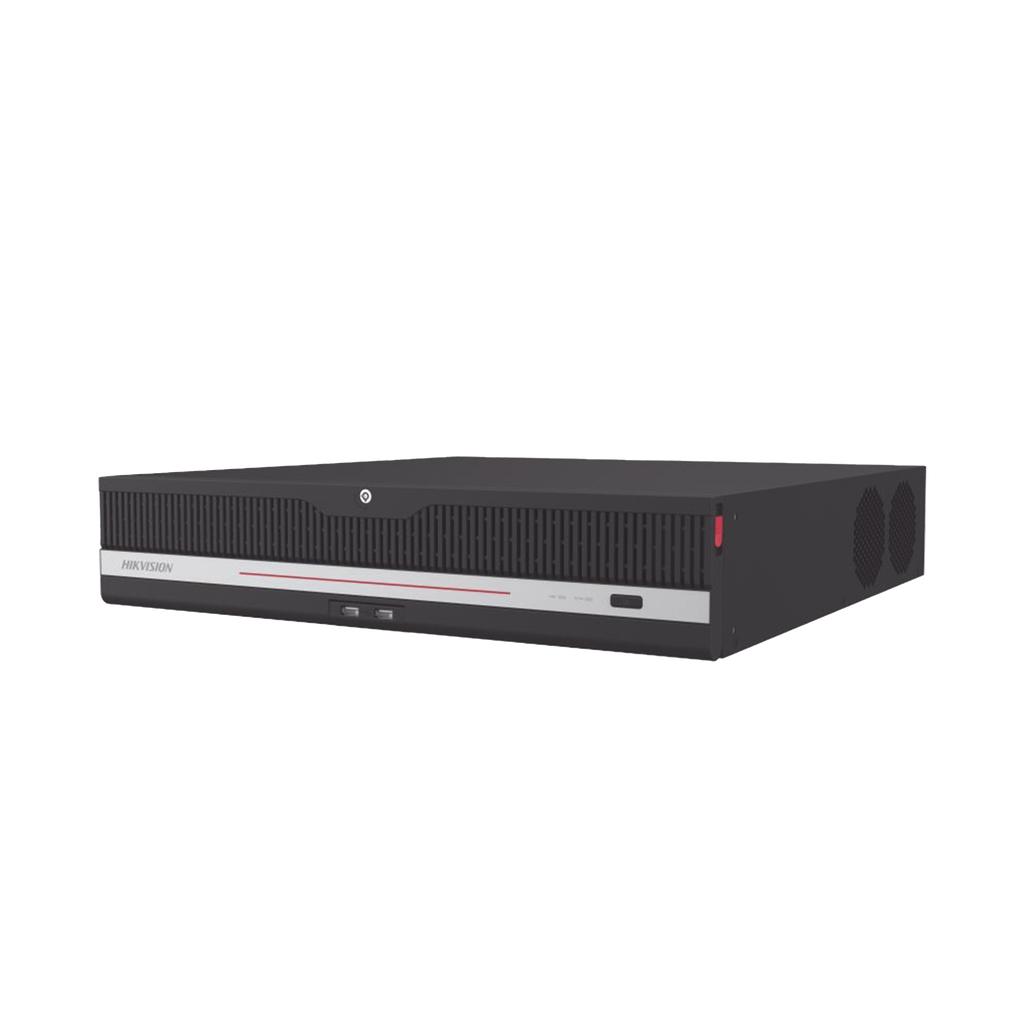 NVR 8K (32 Megapixel) / 64 Canales IP / 8 Bahias de Disco Duro / 2 Tarjetas de Red / RAID con Hot Swap / 48 Canales con Reconocimiento Facial / ACUSENSE / Fuente Redundante / HDMI en 8K /  AcuSearch
