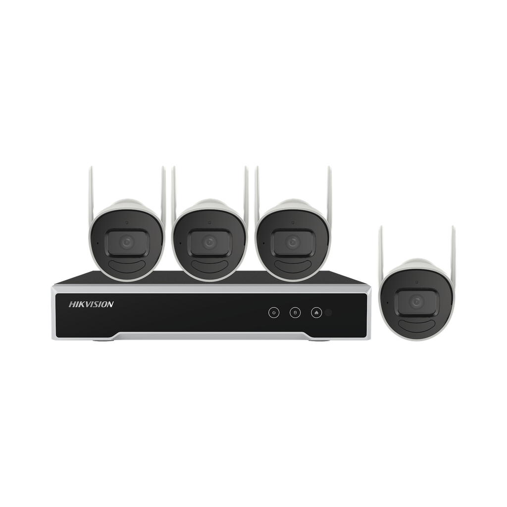 [NK44W0H-1T(E)] Kit IP Inalambrico 4 Megapixel / NVR 4 Canales / 4 Camaras Bala para Exterior / 1 HDD de 1 TB / Modo Repetidor