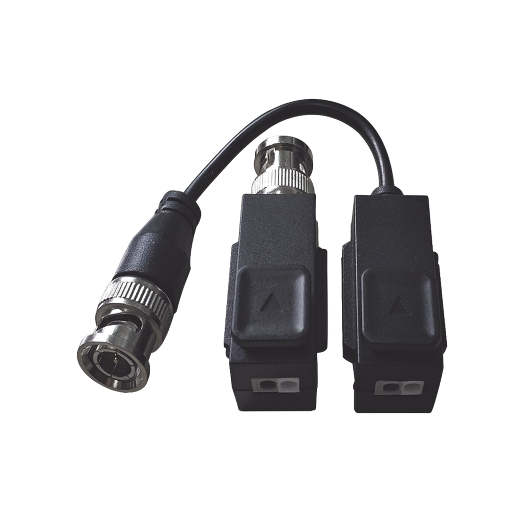 Kit de Transceptor (Balluns) TURBOHD con Boton Push / Hasta 8 MP (4K) / 100% Cobre / Soporta HD-TVI / AHD / CVI / CVBS / Audio por Coaxitron / Datos para Menu de Configurar de Cámaras - HiLook by HIKVISION BL-1H18