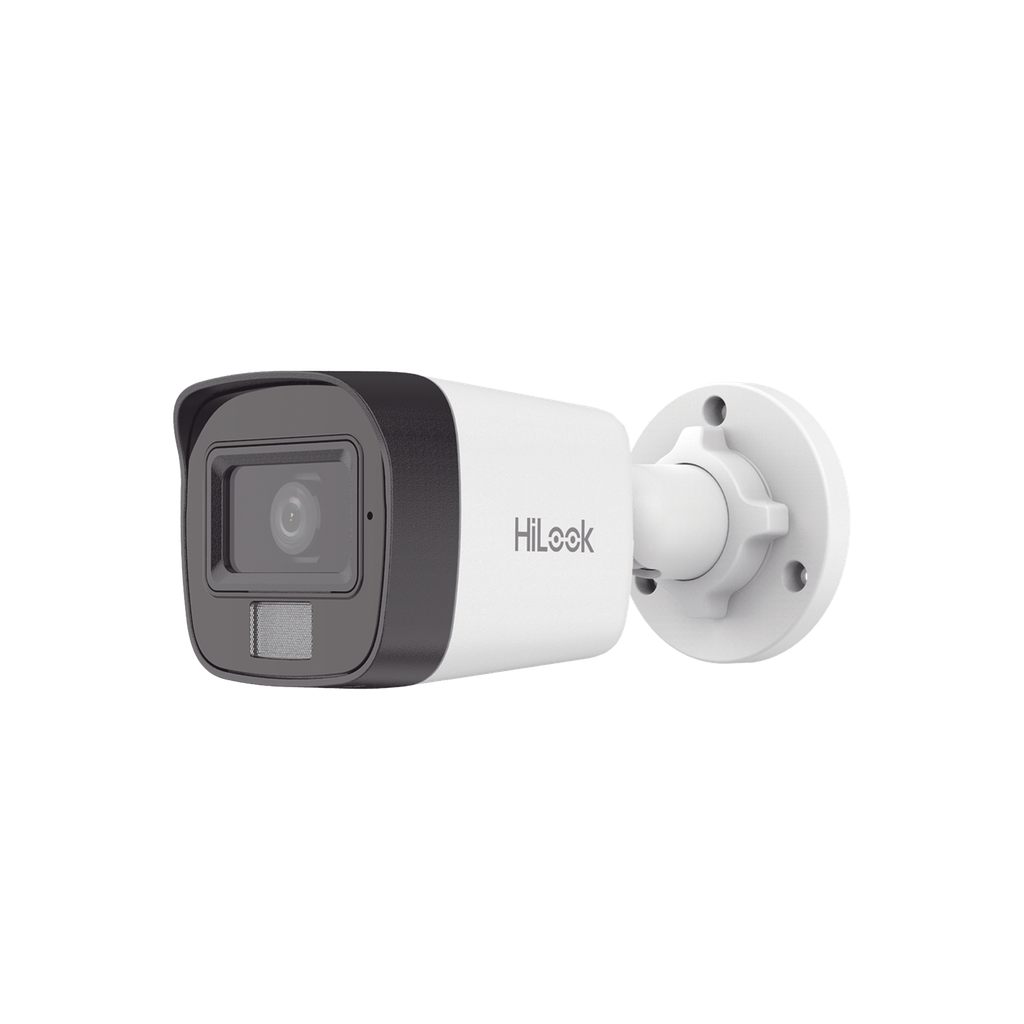 [Dual Light] Bala IP 4 Megapixel / Lente 2.8 mm / Íngulo de visión 104° / 20 mts IR + 15 mts Luz Blanca / Micrófono Integrado / ACUSENSE Lite / Exterior IP67 / H.265+ / PoE / ONVIF / dWDR - HiLook by HIKVISION IPC-B140HA-LUC