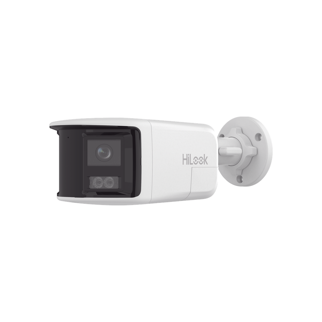 [Dual Light] Bala IP 6 Megapixel / Imagen Panorámica 180°/ PoE / Micrófono y Bocina Integrado / Exterior IP67 / Audio Bidireccional / Alarma Visual y Auditiva Integrada / Smart Supplement Light / Micro SD 512 GB - HiLook by HIKVISION IPC-B460HAD-LUF-SL