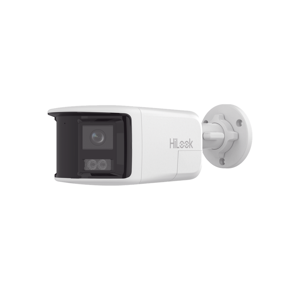 [Dual Light] Bala IP 8 Megapixel / Imagen Panorámica 180°/ PoE / Micrófono y Bocina Integrado / Exterior IP67 / Audio Bidireccional / Alarma Visual y Auditiva Integrada / Smart Supplement Light / Micro SD 512 GB - HiLook by HIKVISION IPC-B480HAD-LUF-SL