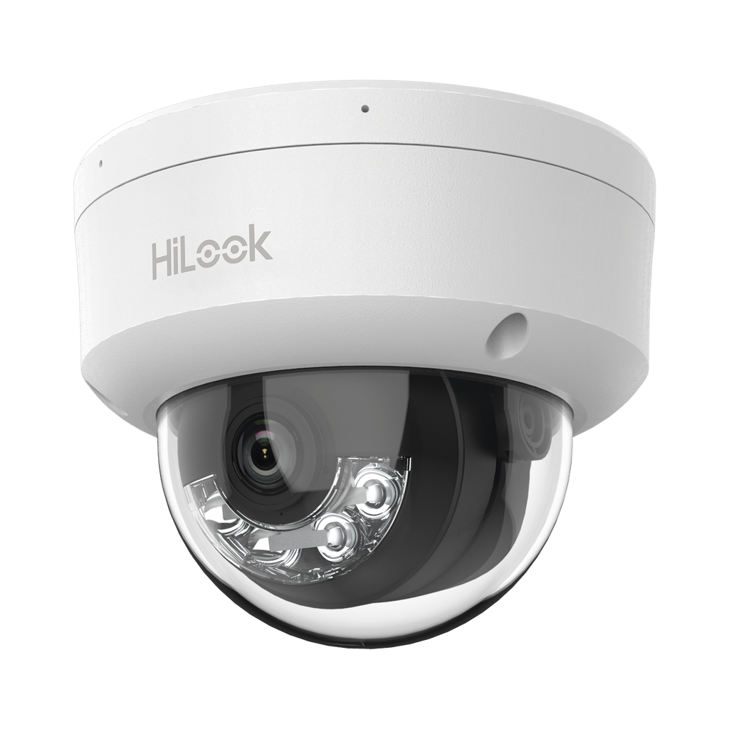 [Dual Light] Domo IP de 2 Megapixel (1080p) / Lente 2.8 mm / 20 mts IR + 15 mts Luz Blanca / Micrófono Integrado / ACUSENSE Lite / Uso en interior / PoE / dWDR / H.265+ / ONVIF - HiLook by HIKVISION IPC-D120HA-LUC