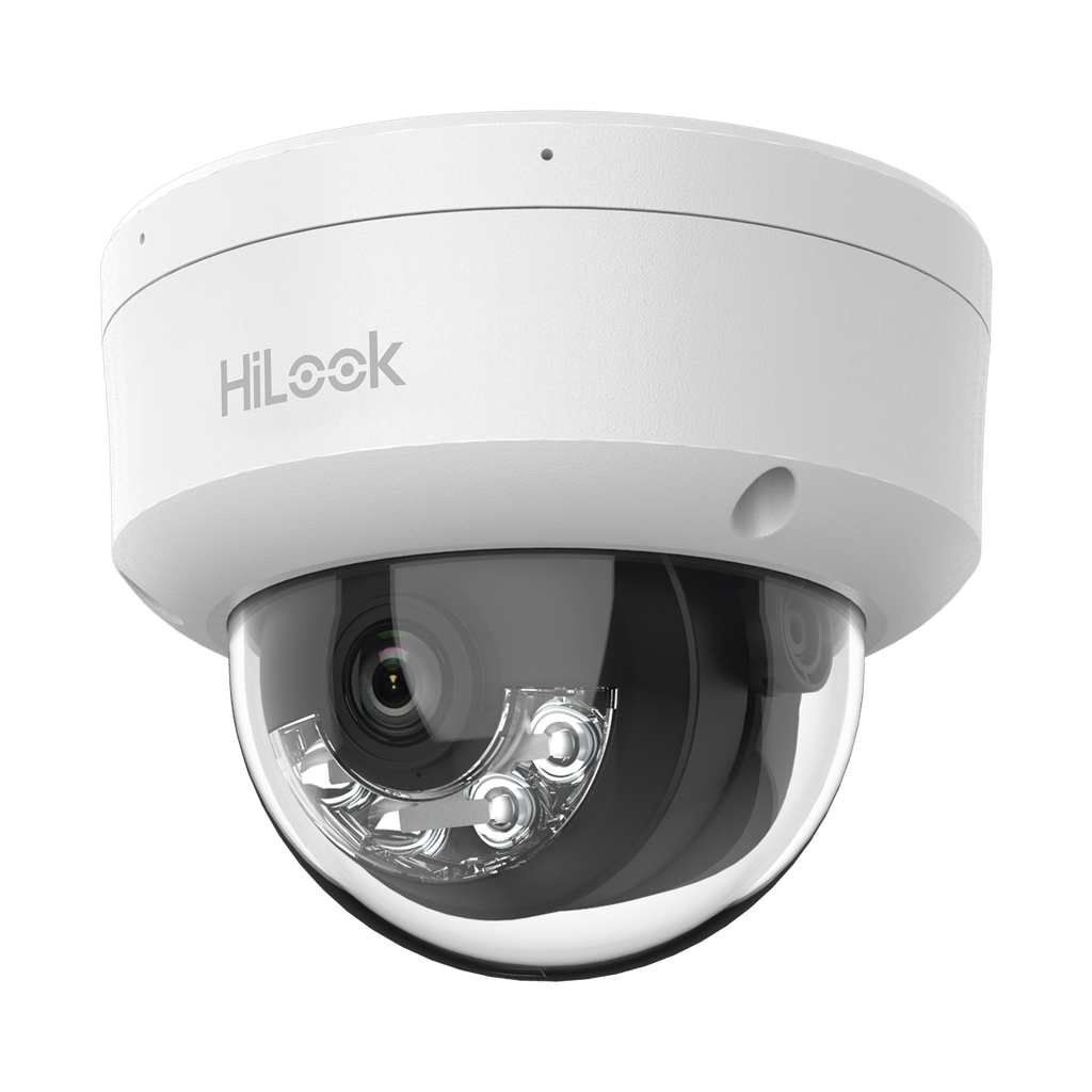[Dual Light] HiLook Series / Domo IP de 4 Megapixel / Uso en interior / Lente 2.8 mm / 20 mts IR + 20 mts Luz Blanca / Micrófono Integrado / ACUSENSE Lite / PoE / dWDR / H.265+ / ONVIF - HiLook by HIKVISION IPC-D140HA-LUC