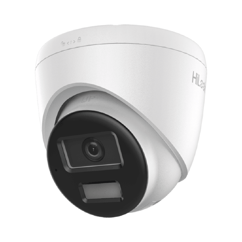 [Dual Light] Turret IP 4 Megapixel / Lente 2.8 mm / 20 mts IR + 20 mts Luz Blanca / Micrófono Integrado / ACUSENSE Lite / Exterior IP67 / PoE / dWDR / H.265+ / ONVIF - HiLook by HIKVISION IPC-T240HA-LUC