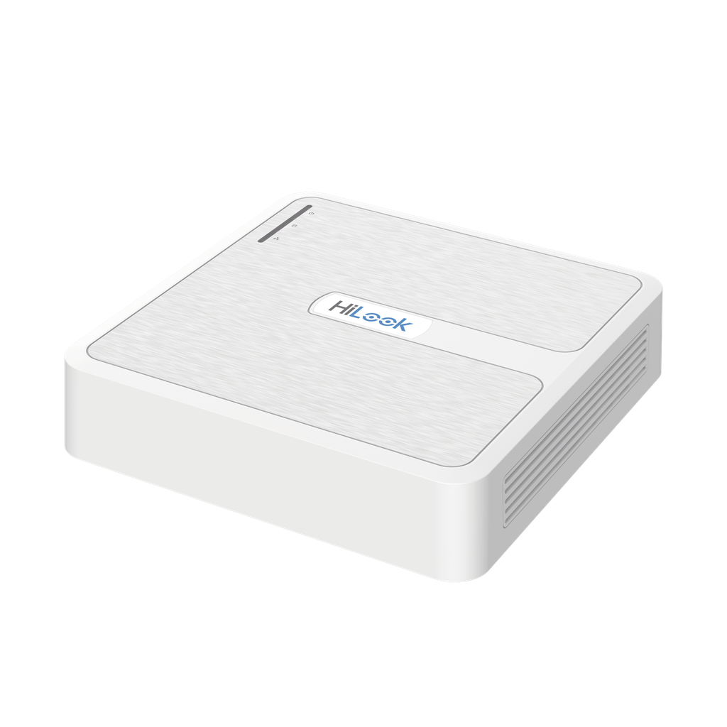 NVR 4 Megapixel (Compatibles con Cámaras AcuSense) / 4 Canales IP / 4 Puertos PoE+ / 1 Bahía de Disco Duro / Salida en Full HD - HiLook by HIKVISION NVR-104H-D-4P(D)