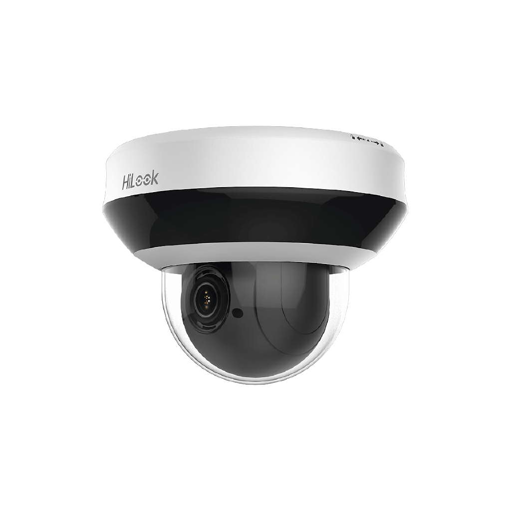Mini PTZ IP 2 Megapixel / 4X Zoom / Audio Bidireccional / H.265+ / 20 mts IR EXIR / WDR 120 dB / PoE / IK10 / IP66 / Ultra Baja Iluminación / Micrófono Integrado / Micro SD - HiLook by HIKVISION PTZ-N2204I-DE3(G)