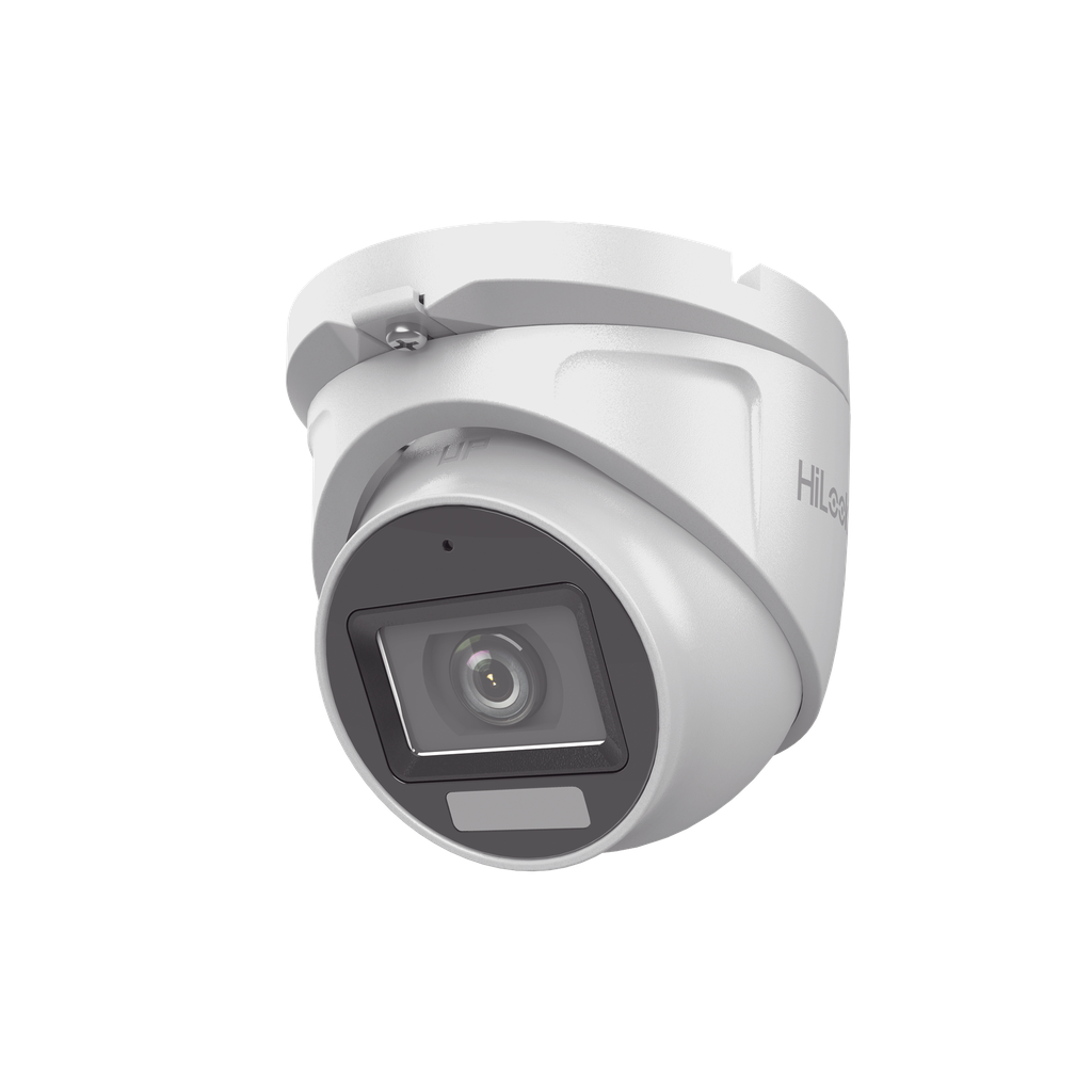 [Dual Light + ColorVu] Turret TURBOHD 3K megapixel / 30 mts IR + 20 mts luz blanca/ Lente 2.8 (105° de Visión) / Exterior IP66 / Audio por Coaxitron / TVI-AHD-CVI-CVBS / Metal / Smart-Hybrid light - HiLook by HIKVISION THC-T157-LMS