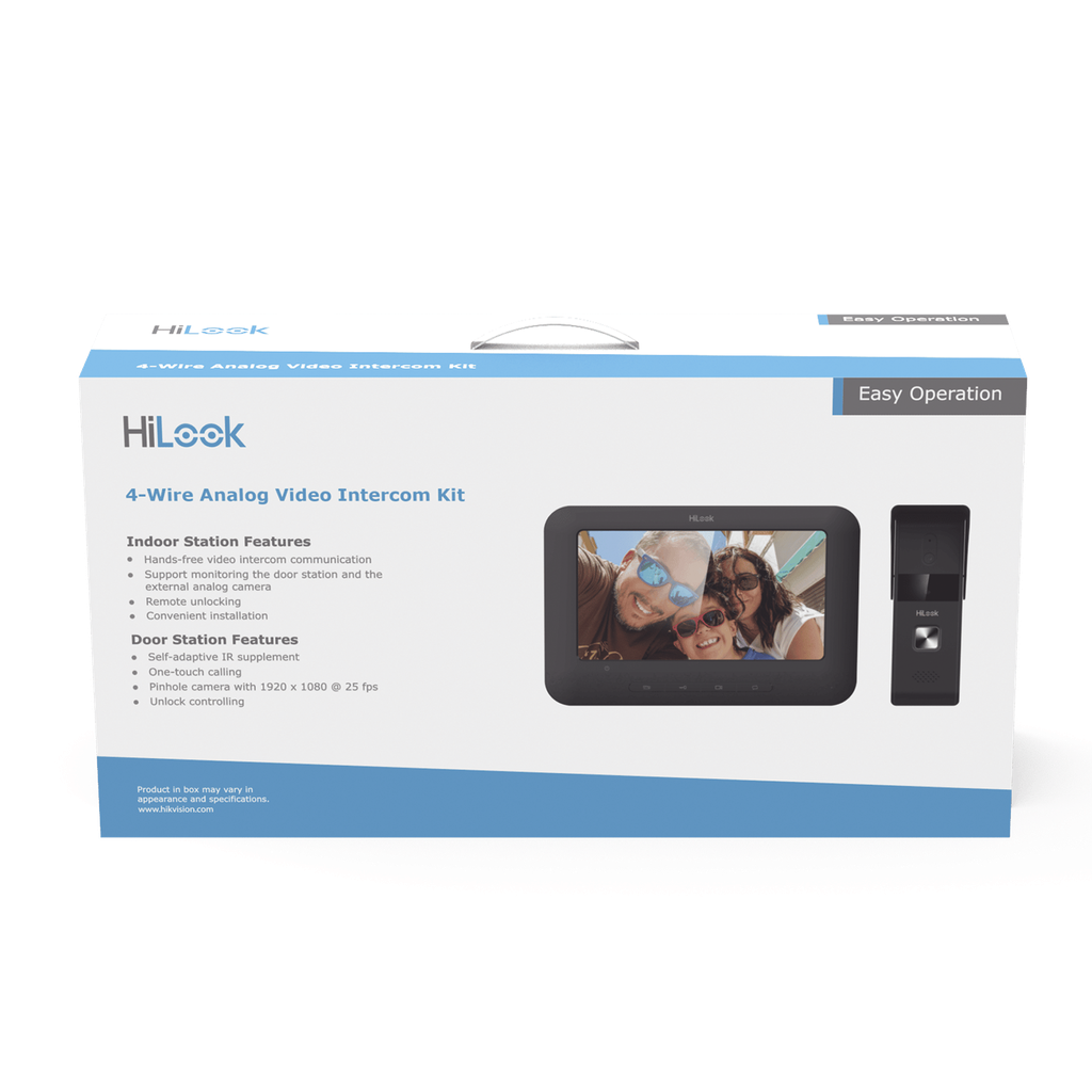 Kit de Videoportero Analógico con Pantalla LCD a Color de 7" / Frente de Calle para Exterior IP65 / Salida de Relevador - HiLook by HIKVISION VI-K13P