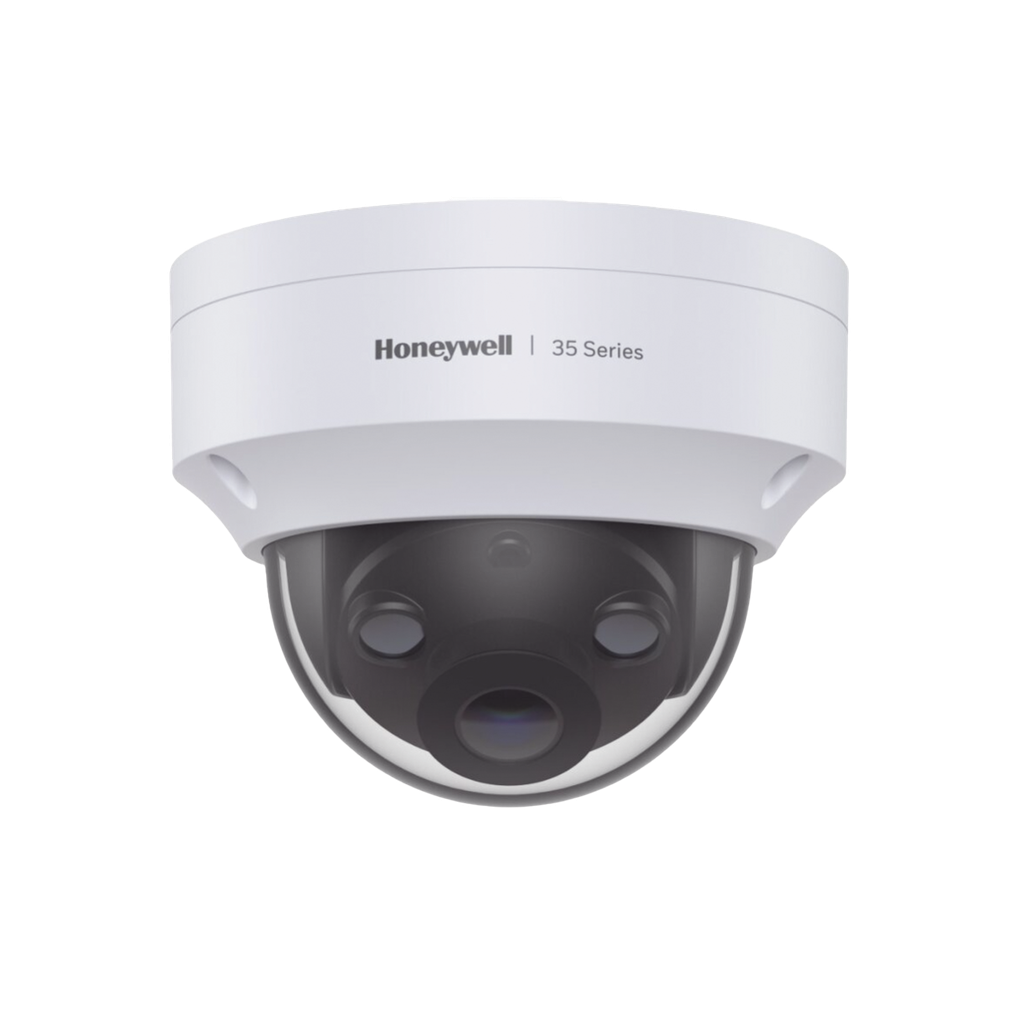 Domo IP 3 Megapixel / Lente 2.8 mm / 40 mts IR /  Ultra Baja Iluminacion / NDAA / ONVIF / Exterior IP66 / Antivandalico IK10 / Ultra Baja Iluminacion / H.265 / PoE / Serie 35 / Honeywell Security