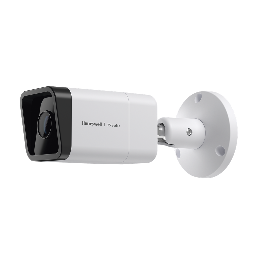 Bala IP 8 Megapixel / Lente Mot. 2.7 a 13.5 mm / 60 mts IR /  Ultra Baja Iluminacion / IP67 / H.265 / IA (Filtro de Humanos y Vehiculos) / Merodeo / Conteo de Personas / PoE / Audio y Alarmas I/O / ONVIF / NDAA / Serie 35 / Honeywell Security